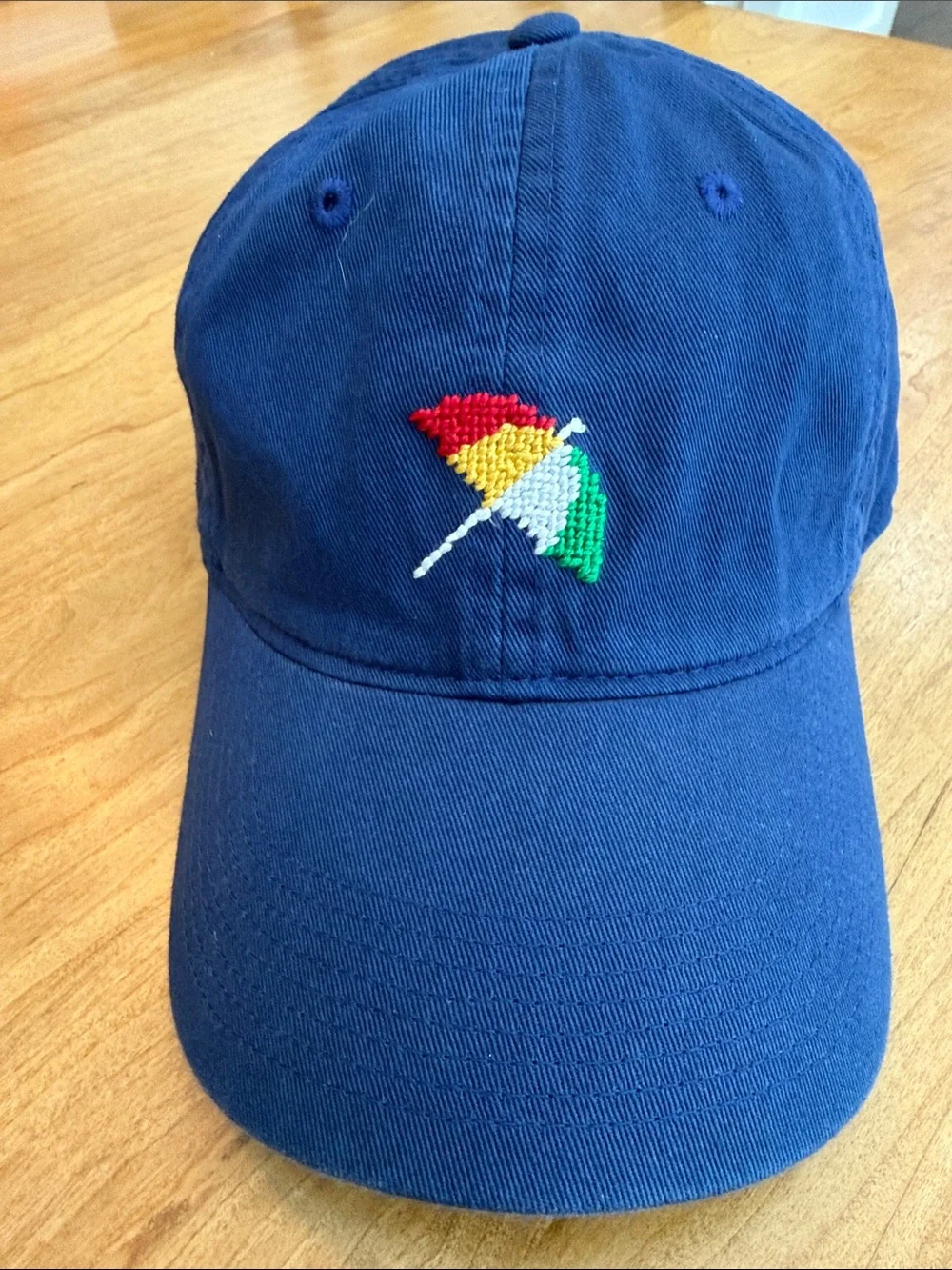 Smathers & Branson Arnold Palmer Umbrella Needlepoint Navy Baseball Cap